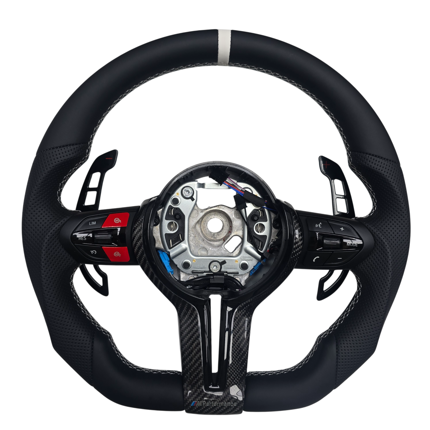 BMW F-Reihe Custom Lenkrad – Full Leder, Carbon Spange
