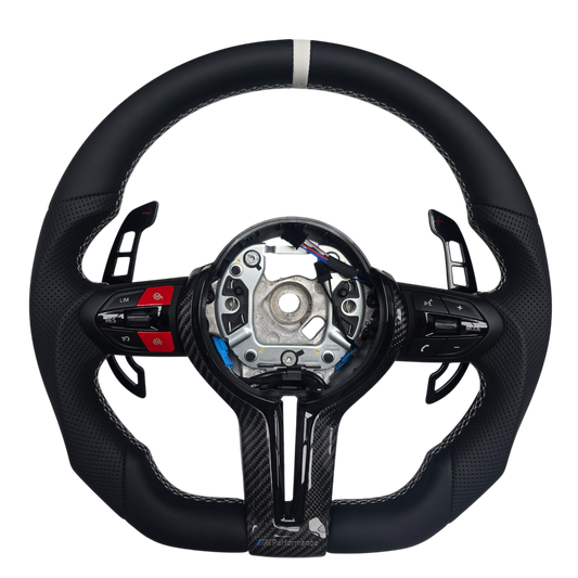 BMW F-Reihe Custom Lenkrad – Full Leder, Carbon Spange