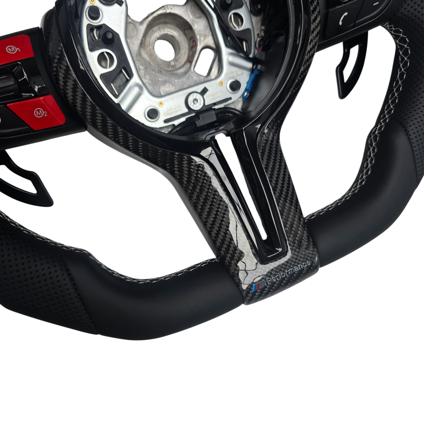 BMW F-Reihe Custom Lenkrad – Full Leder, Carbon Spange